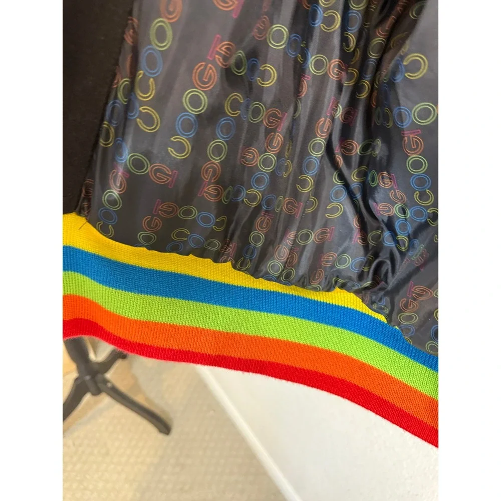 Kids COOGI Black Rainbow Trim Hooded Toggle Jacket Size M 8‎ 10